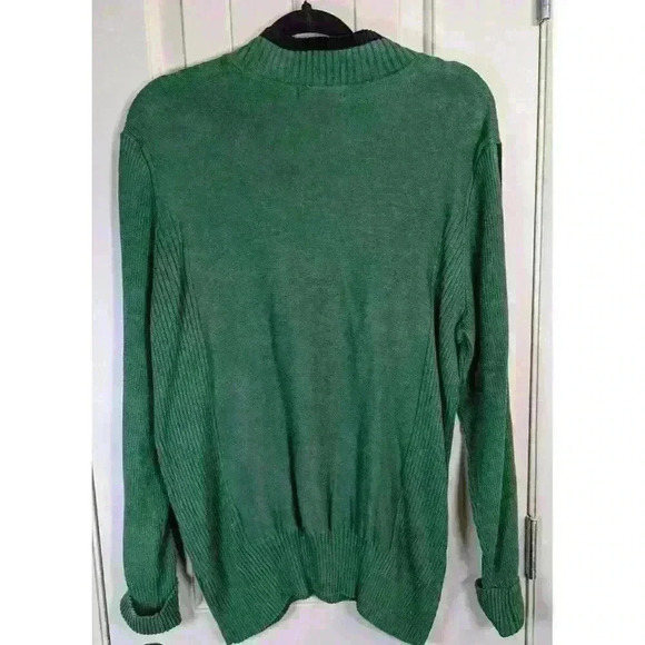 Style & Co Women’s 1/4 Zip Ribbed Knit 100% COTTON Sweater Green/Black Size 3X - Picture 2 of 11